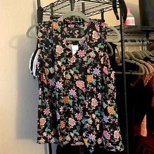 BANANA REPUBLIC Tank Top | Size S | Black Floral | NWT